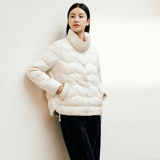 玳莎中式立领羽绒服秋冬女士时尚小个子白鸭绒外套2024年新款  ED41309 商品图0