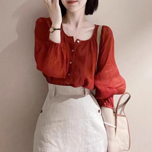 裁缝学苑AS348秋季泡泡袖亚麻插肩袖衬衫纸样衬衣女装上衣版型图纸 商品图3