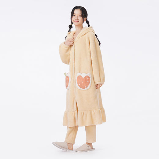 都市丽人睡衣生活家居长袖家居服暖肤绒厚女士法兰绒套装LHT1T4 商品图2