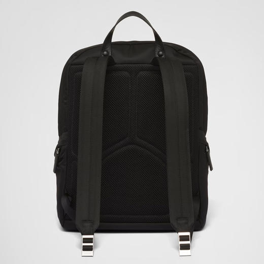 PRADA 普拉达 男士 Re-Nylon 再生尼龙和 Saffiano 皮革珐琅金属三角形徽标双肩背包 黑色 2VZ104 2DMG F0002 OOO 商品图2