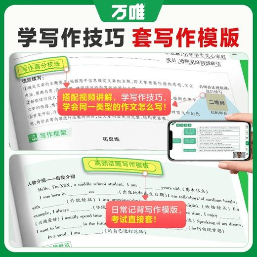 2025万唯中考初中英语名校满分作文同步中学生教材*写作范文 商品图3