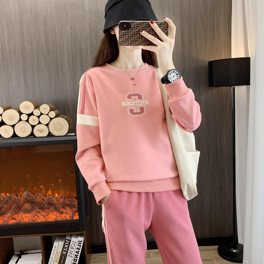 棉质春秋款圆领卫衣套装，休闲束脚潮流TR-W1166 商品图3