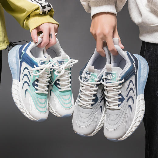 爆米花底情侣透气运动鞋男ins韩版百搭厚底小白鞋学生跑步鞋新款爆款小红书同款 商品图3