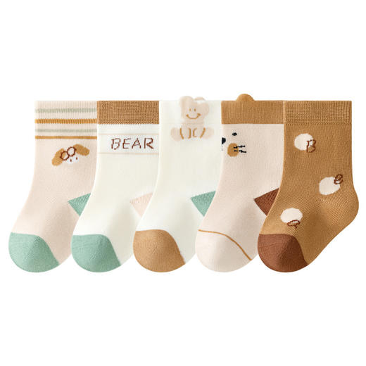 【3双装！专为宝宝设计】2024秋季新品无骨松口婴儿袜子宝宝袜子初生卡通a类儿童中筒棉袜 商品图4