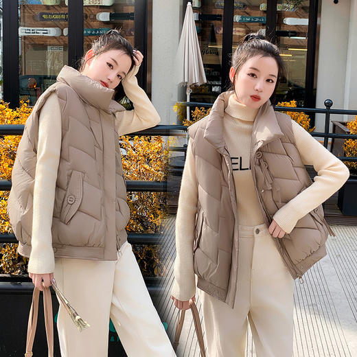 【保暖值5星❗️韩版羽绒棉马甲】冬天满满的安全感，如同裹着被子般舒适，宽松版型百搭显瘦，秋冬新款棉衣，气质宽松轻薄背心，时尚坎肩马夹L 商品图1