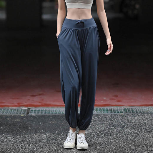 Beemen防卷边小个子瑜伽裤女高腰外穿健身束口运动长裤 商品图1