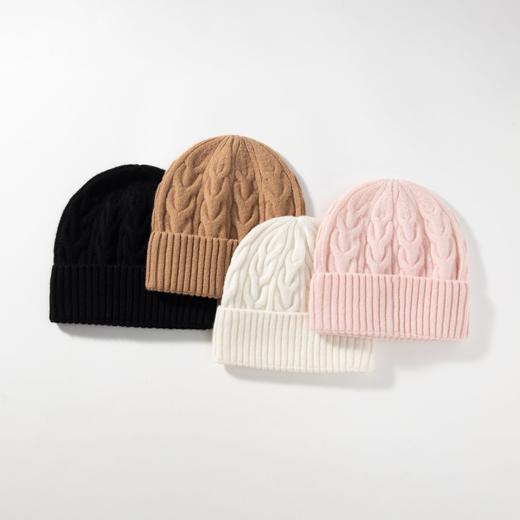 纯色100%纯羊毛毛线帽女生冬季针织帽百搭女高级感帽子男保暖简约新款爆款小红书同款 商品图1