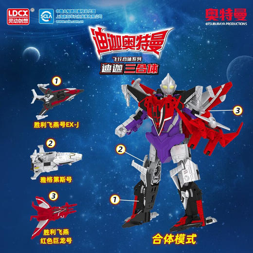 灵动创想  飞行合体-迪迦三合体 商品图2