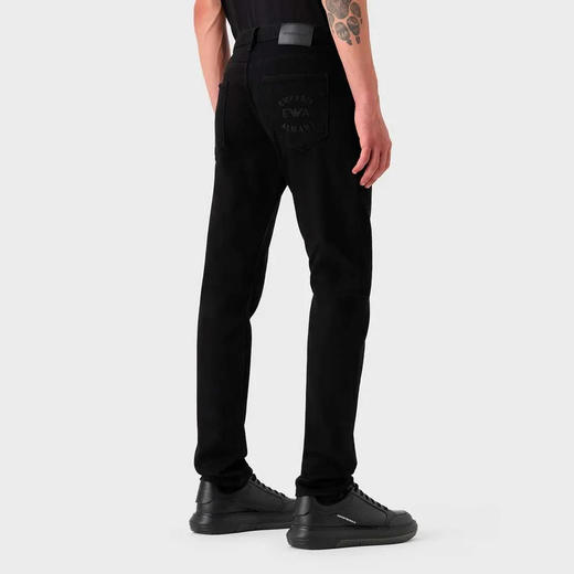 超惠秒】Emporio Armani 男士刺绣字母飞鹰logo弹棉休闲牛仔长裤 11536 商品图1
