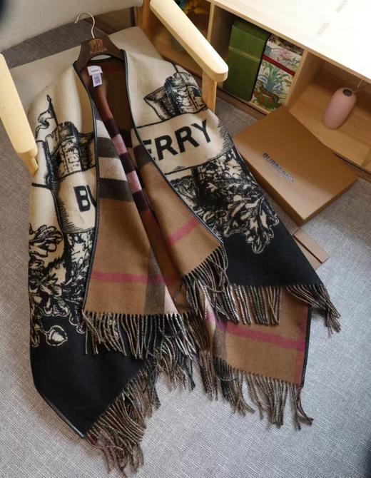 代工1:1稀缺捡漏双面皮滚边羊绒羊毛披肩大衣斗篷 商品图9