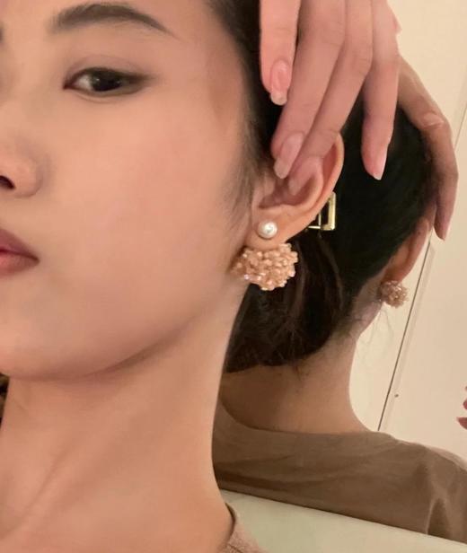 迪奥立体镂空花球珍珠耳钉超美春秋时尚气质花卉*耳环（XTY） 商品图5