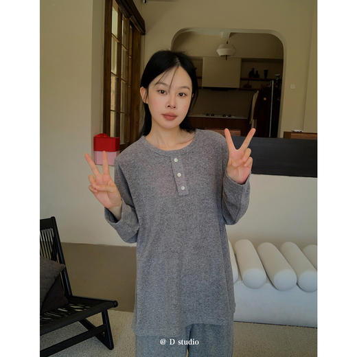 秋新款！糯米毛巾绒家居服女 软糯糯仿羊绒 日常遛弯衣休闲舒适两件套长袖套装 商品图5