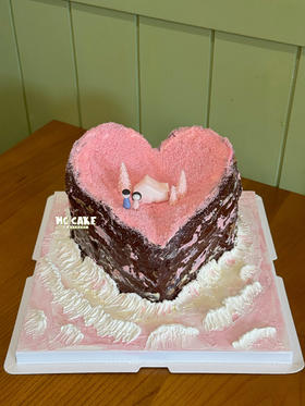 微景观|粉色爱心海岛蛋糕