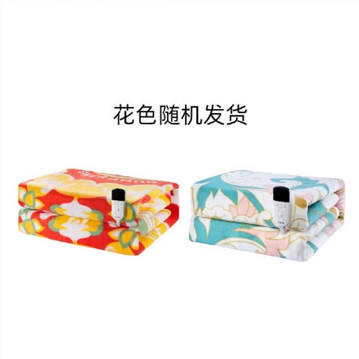 彩虹  全线路安全保护双控双温电热毯（双人）舒适绒1.8米*1.5米花色随机【敦煌联名款】1858 商品图0