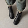 阿么手工女鞋百搭短筒显瘦黑色牛皮短靴女2024新款秋冬时尚3.5CM 商品缩略图3