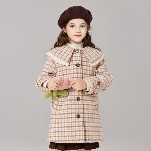 笛莎Deesha 童装女童大衣2024冬季新款中童大衣外套上衣 商品图1