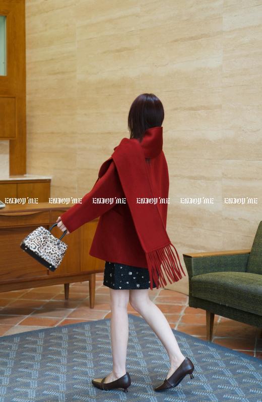 【门店同款】ENJOY冬季柔韧与共玫瑰之吻围巾大衣 159495949 商品图1