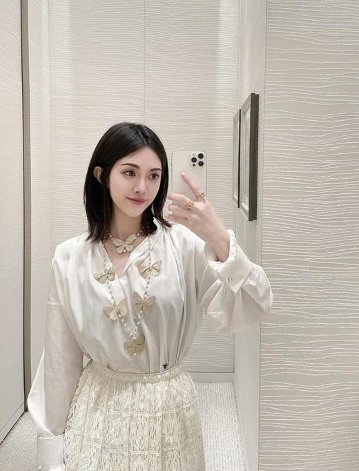 迪奥蝴蝶珍珠项链颈链金属浅金色（XTY） 商品图8