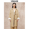 VIMAGE纬漫纪冬季新款直筒宽松翻领中长款风衣外套V2204805 商品缩略图5