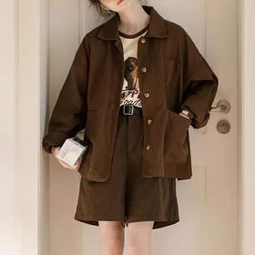 裁缝学苑AS346宽松复古美拉德翻领工装外套纸样女装衬衣打版裁剪样板裁剪