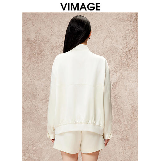 VIMAGE纬漫纪秋季新款时尚拉链宽松休闲外套V2203839 商品图4
