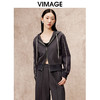 VIMAGE纬漫纪时尚双头拉链休闲连帽卫衣秋季新款V2203808 商品缩略图2