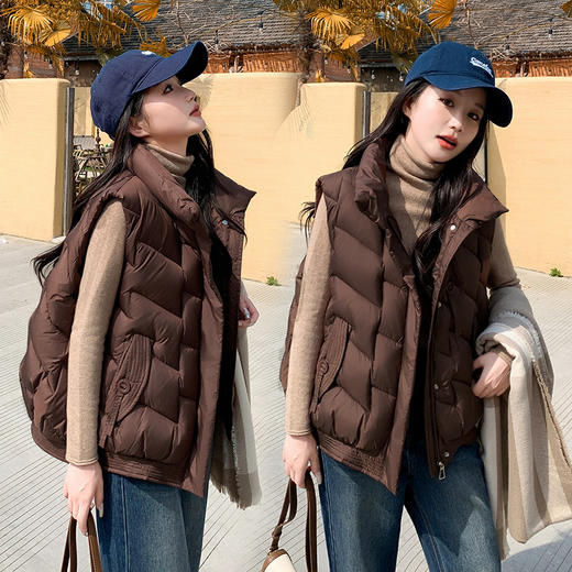 【保暖值5星❗️韩版羽绒棉马甲】冬天满满的安全感，如同裹着被子般舒适，宽松版型百搭显瘦，秋冬新款棉衣，气质宽松轻薄背心，时尚坎肩马夹L 商品图2