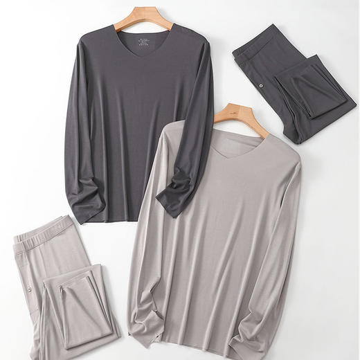 【男款】兰精莫代尔男套装 大圆领修身保暖秋衣秋裤打底衣 舒适亲肤透气 商品图7