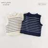 马克珍妮女童学院风蓝白条纹针织背心儿童毛衣马甲秋装新款541881 商品缩略图0