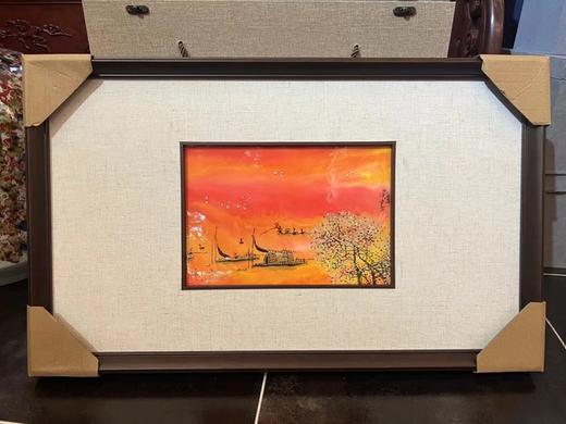 色釉粉彩秋江图瓷板 商品图0