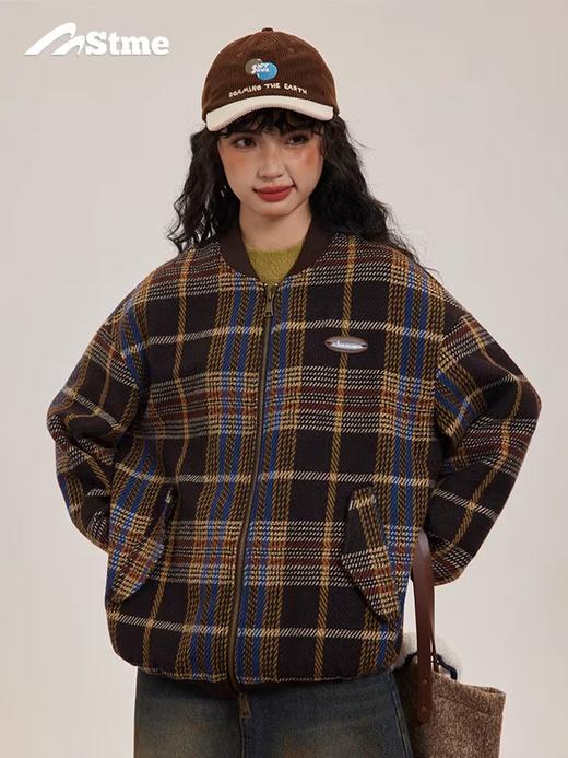 早乙女惠子saotome/STMWT243247/复古格纹棒球服夹克 商品图3