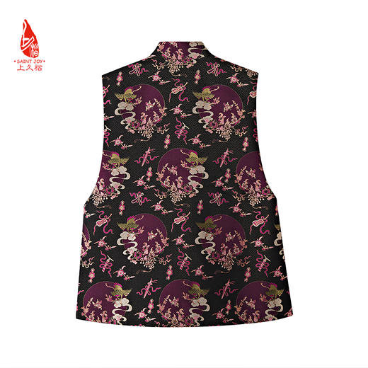 SAINTJOY/上久楷女式宋锦马甲  鹤蝶四季花纹锦 CY1044207008 商品图3