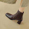 阿么手工女鞋复古高级感气质短靴2024秋冬新款时装靴优雅百搭6CM 商品缩略图2
