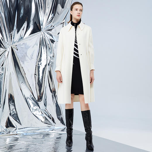 EITIE爱特爱冬季款简约大方纯色百搭毛呢大衣外套7614310 商品图2