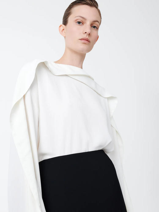 Studio Nicholson  米白色EMMET荡领连肩袖上衣 商品图1