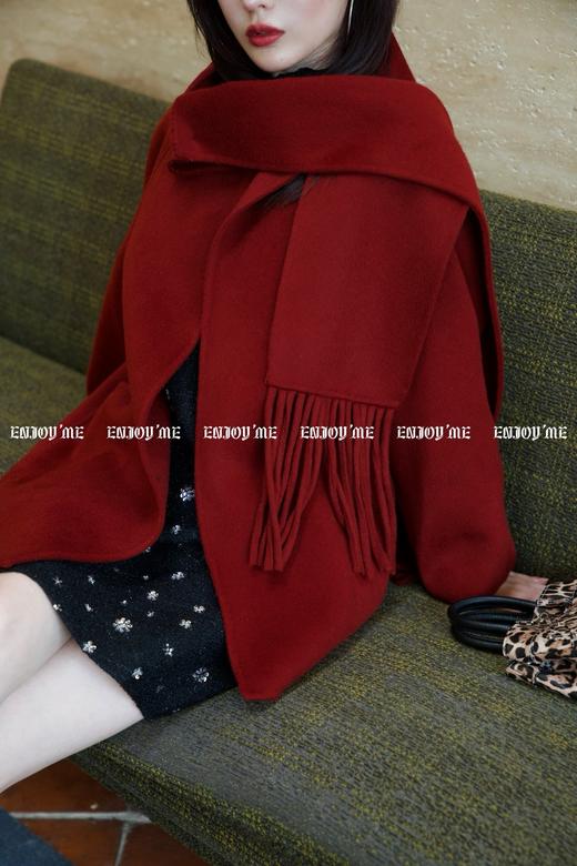 【门店同款】ENJOY冬季柔韧与共玫瑰之吻围巾大衣 159495949 商品图5