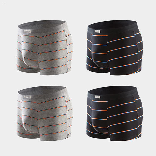 【清仓大促】洁丽雅四条装中腰男士内裤平角短裤 商品图2
