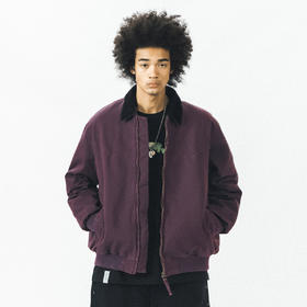 714street秋季美式圣达菲紫色工装外套女款底特律短款翻领夹克男