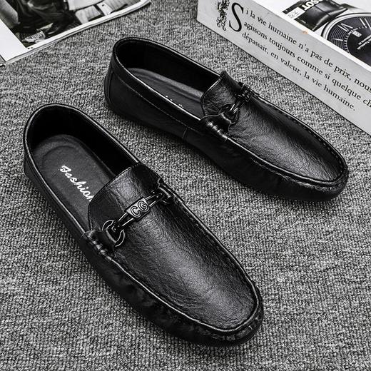 男鞋2024新款男士豆豆鞋秋季休闲皮鞋男款懒人一脚蹬开车男鞋新款爆款小红书同款 商品图1