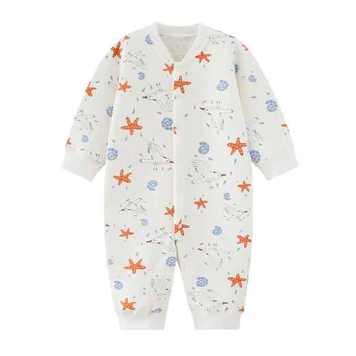 【新生宝宝，萌趣哈衣~】新生儿婴儿衣服纯棉加厚连体衣 足月男宝宝秋冬装套装 夹棉哈衣棉衣-QQ 商品图10