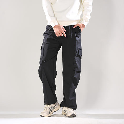 DRONKOO 2024 撞色抽绳两侧立体袋盖脚口抽绳中厚工装长裤 商品图1