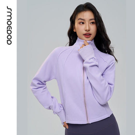2024秋冬款SMOEDOD/水沐伊朵澳棉抓绒瑜伽外套女秋冬软糯舒适休闲保暖50117 商品图2