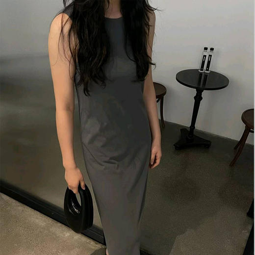 【顺丰包邮】34040 洛诗琳高货气质无袖显瘦小字母休闲背心连衣裙253 商品图2