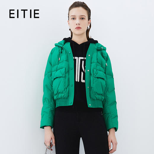EITIE爱特爱冬季新款时尚连帽短款羽绒服外套7611314 商品图0