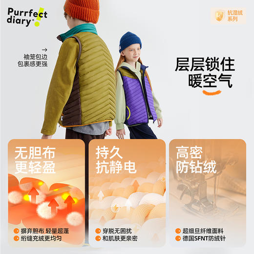 fx-【年末清仓，1件不剩】儿童拼色超轻羽绒马甲 PDMJ2403 商品图2