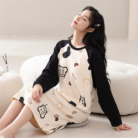 康妮雅女式长袖睡裙