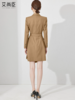 艾尚臣卡其色秋季长袖西装连衣裙时尚收腰女装高级感职场工作裙子 商品缩略图4