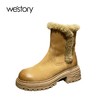 westory2024年春季新款羊毛内里橡胶防滑大底保暖毛毛短靴W24DS83921 商品缩略图5