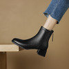 阿么手工女鞋2025新款方头百搭瘦瘦靴粗跟4.5CM法式显瘦时装靴女 商品缩略图4