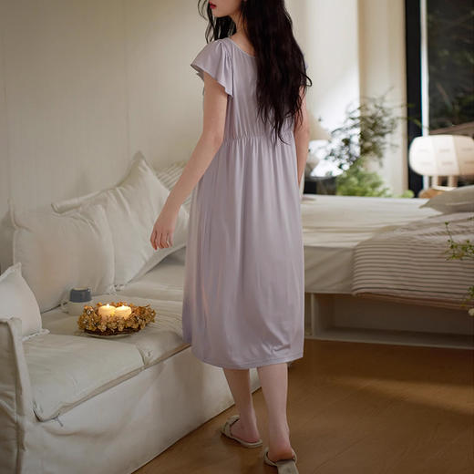 裁缝学苑AS349莫代尔V领小飞袖睡裙纸样睡衣裙子带胸垫女装样板 商品图2